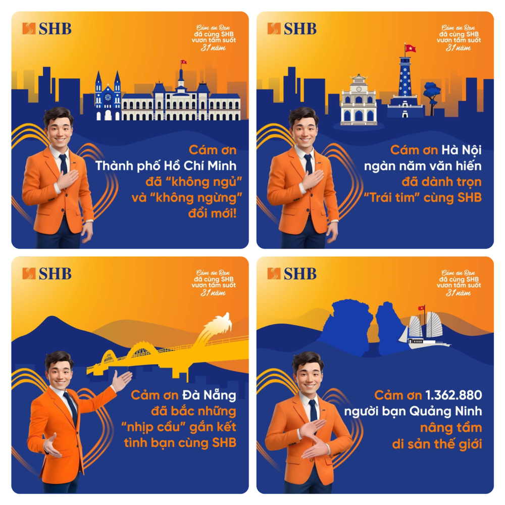 SHB gửi lời cảm ơn riêng đến từng tỉnh, thành phố trên khắp cả nước