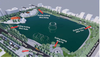 Đề xuất xây dựng 5 quảng trường mới quanh Hồ Thiền Quang