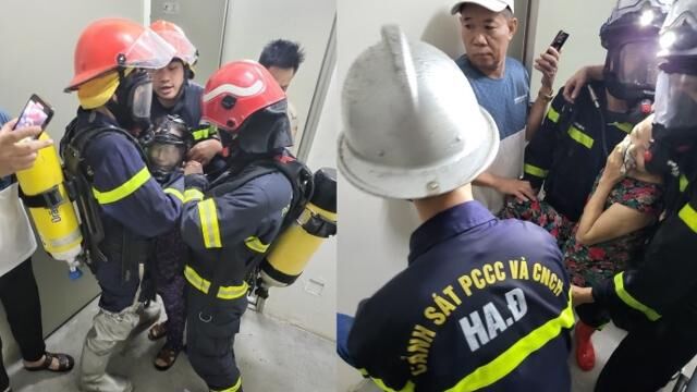 Cháy chung cư Victoria Văn Phú, cảnh sát cứu thoát 2 phụ nữ mắc kẹt                                    